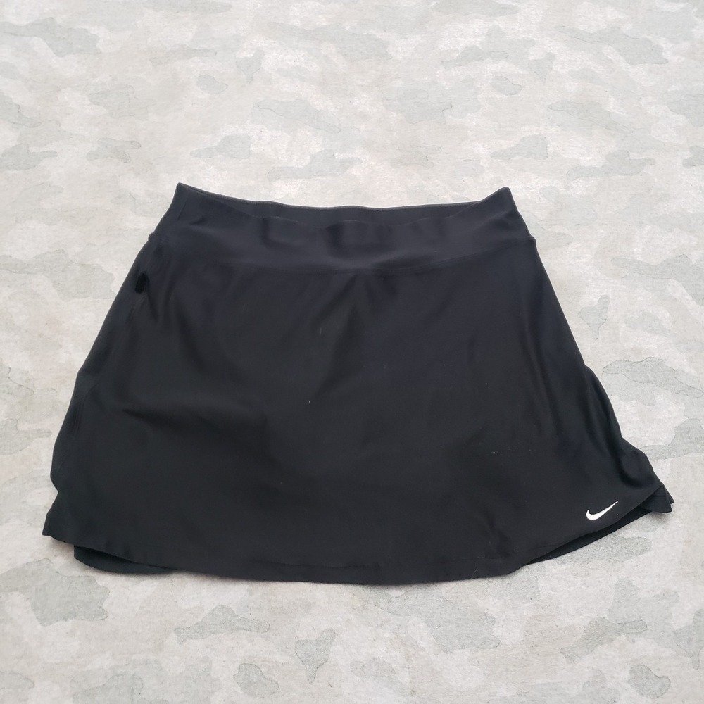 Vintage Nike Skort Womens Medium Black Y2k Drawstring Tennis Running Outdoors